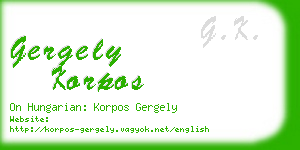 gergely korpos business card